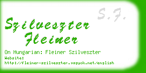 szilveszter fleiner business card